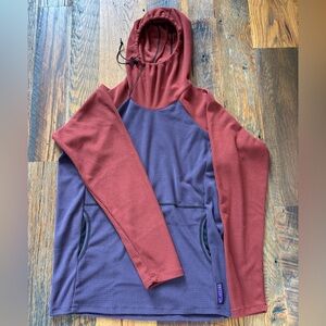 Melanzana Microgrid Hoodie 2.0 Men’s Large in Red and Purple — BRAND NEW